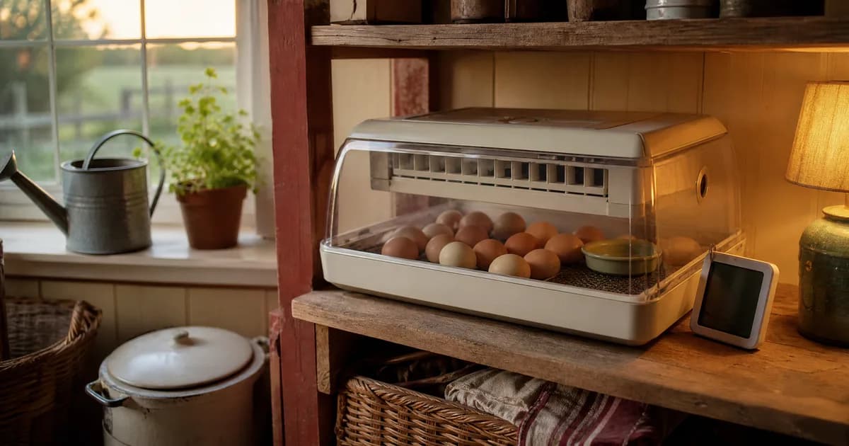 Closed egg incubator with eggs lying flat during lockdown